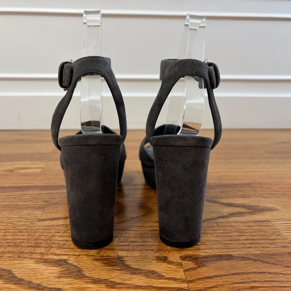 Stuart Weitzman Grey Suede Platform Sandals